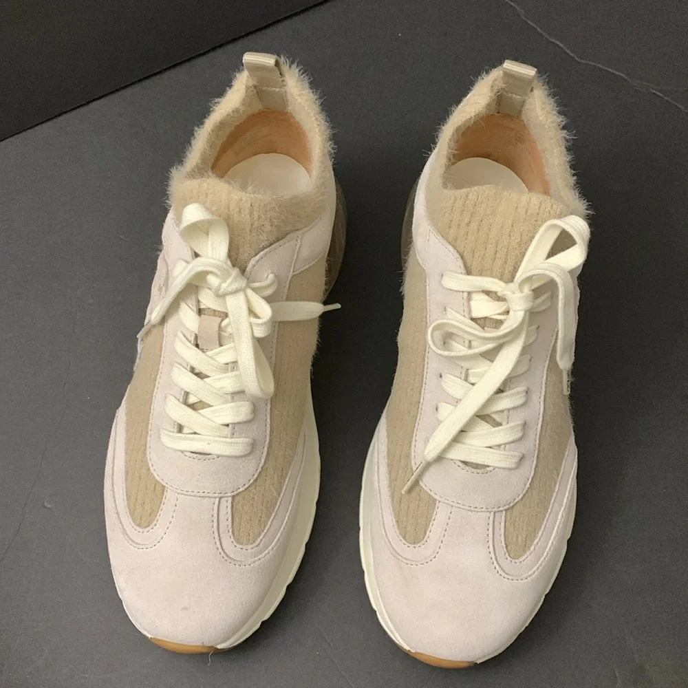 Tory Burch GOOD LUCK MOHAIR TRAINER MOHAIR / KNIT CALCARE Sneakers in box $298